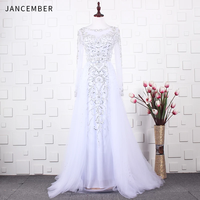 JANCEMBER Blue and White Crystal Long Sleeves Luxury Evening Dresses 2019 Latest Design O-Neck Tulle Zipper Evening Gowns
JANCEMBER Blue and White Crystal Long Sleeves Luxury Evening Dresses 2019 Latest Design O-Neck Tulle Zipper Evening Gowns