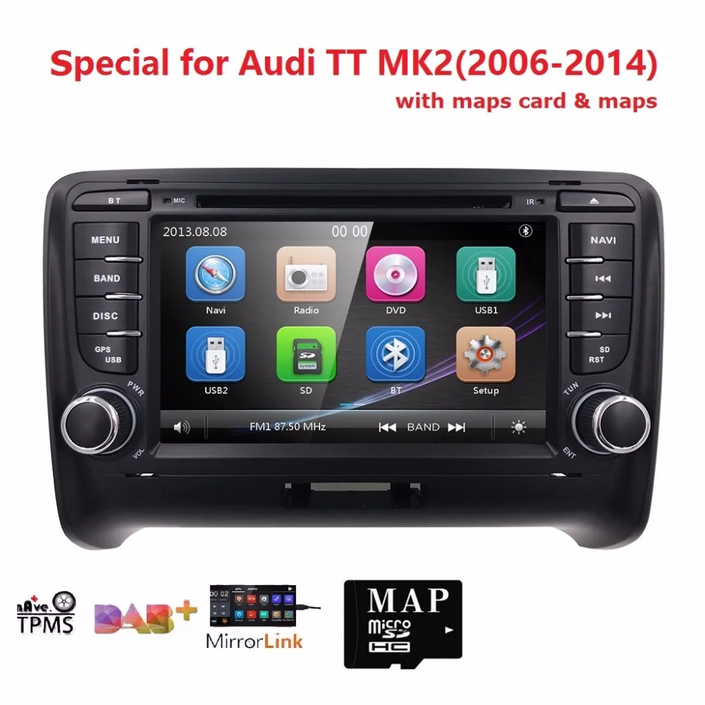 Monitor CAR GPS For Audi TT MK2 2006-2013 dvd player radio stereo IPS screen multimedia auto navigation dab bt dvb-t rds map swc
Monitor CAR GPS For Audi TT MK2 2006-2013 dvd player radio stereo IPS screen multimedia auto navigation dab bt dvb-t rds map swc