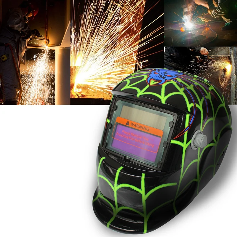 Pro Solar Welder Mask Adjust Solar Auto Darkening Green Spider Web Anti- UV / IR Welding Helmets/Face Mask/Electric Welding Mask
Pro Solar Welder Mask Adjust Solar Auto Darkening Green Spider Web Anti- UV / IR Welding Helmets/Face Mask/Electric Welding Mask