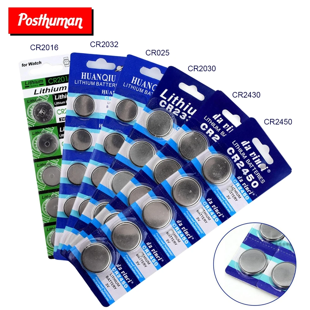 POSTHUMAN 5PCS CR927 CR1025 CR1216 CR1220 CR1225 CR1616 Lithium Batteries 3V Coin Cell Button for Watch Toys Remote Calculators
POSTHUMAN 5PCS CR927 CR1025 CR1216 CR1220 CR1225 CR1616 Lithium Batteries 3V Coin Cell Button for Watch Toys Remote Calculators