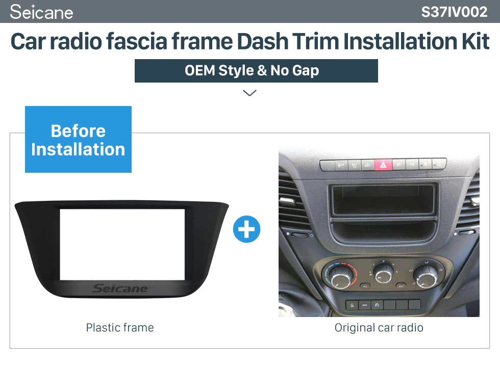 Seicane In dash Car Stereo Radio Fascia Panel Install Frame Dash Bezel Trim kit Cover Trim For 2014+ IVECO DAILY OEM style No gap