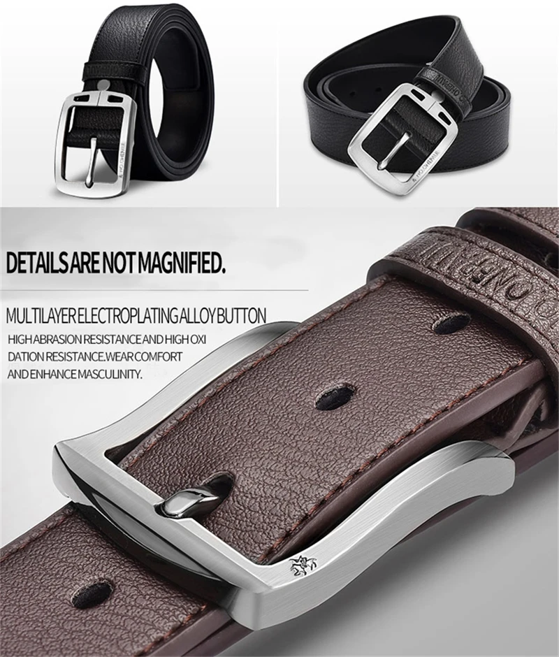 NO.ONEPAUL buckle men belt High Quality cow genuine leather luxury strap male belts for men new fashion classice vintage pin HTB1y17OafjsK1Rjy1Xaq6zispXaC - NO.ONEPAUL buckle men belt High Quality cow genuine leather luxury strap male belts for men new fashion classice vintage pin