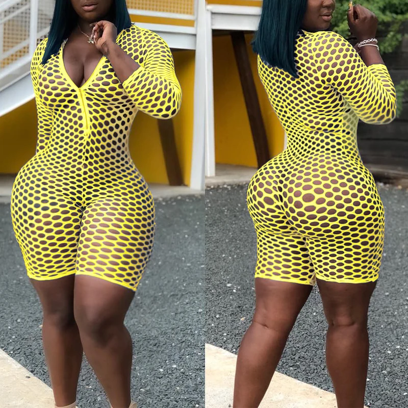 Hollow Out Mesh Long Sleeve Jumpsuit Women V Neck Overalls Strap Backless Transparent Sexy Jumpsuits Summer 2019 Rompers
Hollow Out Mesh Long Sleeve Jumpsuit Women V Neck Overalls Strap Backless Transparent Sexy Jumpsuits Summer 2019 Rompers