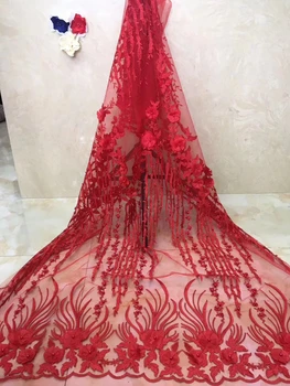 Embroidered tulle lace fabric, red dress high quality African lace fabric, 3D flower lace wedding material FJ28251
Embroidered tulle lace fabric, red dress high quality African lace fabric, 3D flower lace wedding material FJ28251