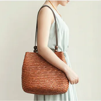 Vintage Beaded Straw Bags Bohemia Rattan Women Shoulder Bags Wicker Handmade Lady Handbags Large Buckets Summer Beach Bag Totes
Vintage Beaded Straw Bags Bohemia Rattan Women Shoulder Bags Wicker Handmade Lady Handbags Large Buckets Summer Beach Bag Totes