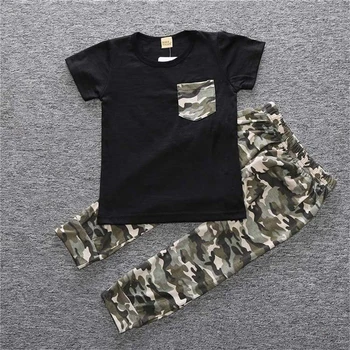2018 summer new children's T-shirt + long pants boy girl camouflage suit boy short sleeve two-piece suit
2018 summer new children's T-shirt + long pants boy girl camouflage suit boy short sleeve two-piece suit