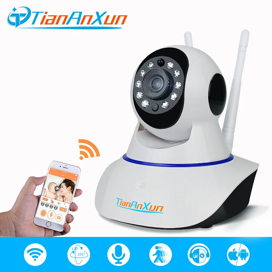 TIANANXUN Wireless IP Camera Home Security wifi Network HD Surveillance Smart Camera Audio Video Night Vision CCTV baby monitor
TIANANXUN Wireless IP Camera Home Security wifi Network HD Surveillance Smart Camera Audio Video Night Vision CCTV baby monitor
