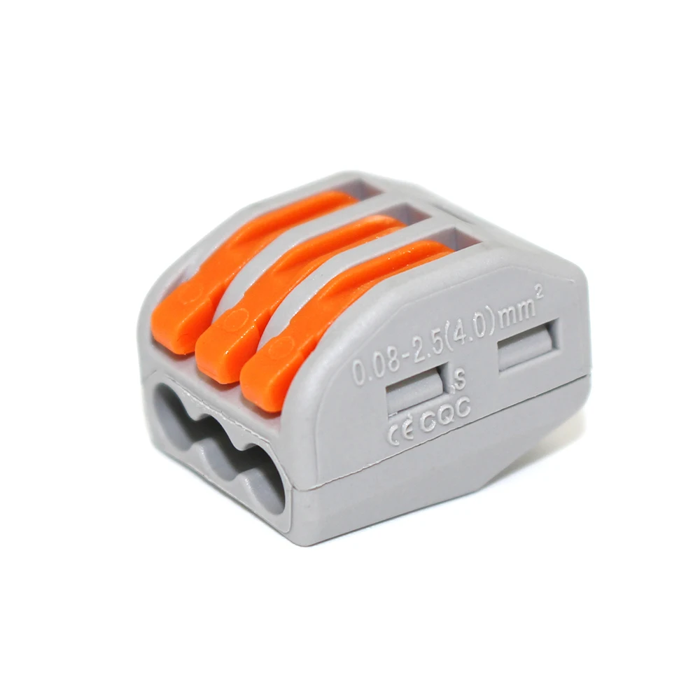 (20pcs/bag) 3 pin universal compact wire connector Terminal wire connector wago 3 wire connector to fast block 413A
(20pcs/bag) 3 pin universal compact wire connector Terminal wire connector wago 3 wire connector to fast block 413A