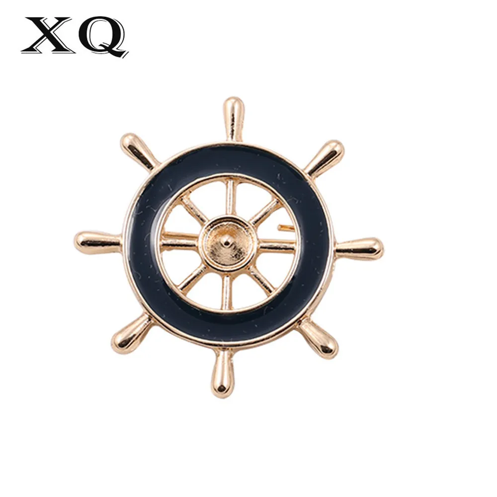XQ Free shipping Main naval style rudder drop glaze brooch The new unique popular banquet
XQ Free shipping Main naval style rudder drop glaze brooch The new unique popular banquet