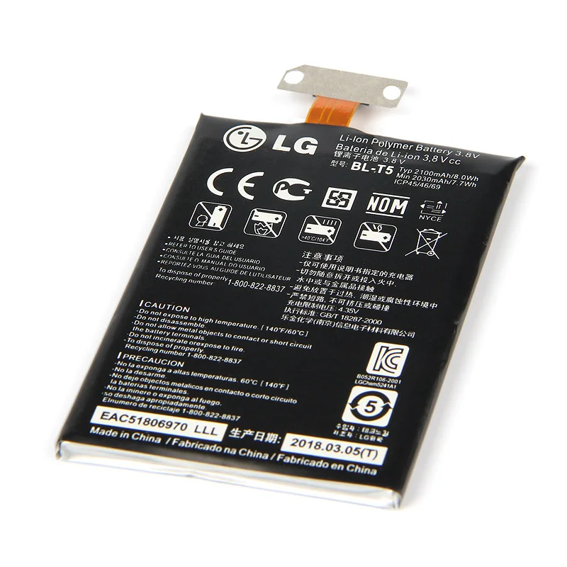 NEW Original LG BL-T5 Battery for LG Google Nexus 4 E960 Optimus G E970 E973 F180 LS970 E975 BLT5
NEW Original LG BL-T5 Battery for LG Google Nexus 4 E960 Optimus G E970 E973 F180 LS970 E975 BLT5