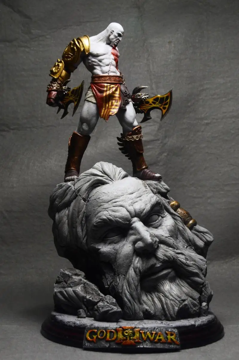 

DHL/EMS 26cm GK God of War 3 Kratos on Zeus Head Resin FIGURE Statue Fans Collection