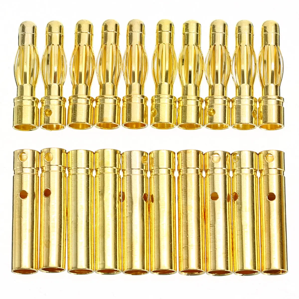 Electronic Connectors Gold-plated Plug 10 Pairs RC Battery Bullet Banana High Quality Durable Useful Practical
Electronic Connectors Gold-plated Plug 10 Pairs RC Battery Bullet Banana High Quality Durable Useful Practical