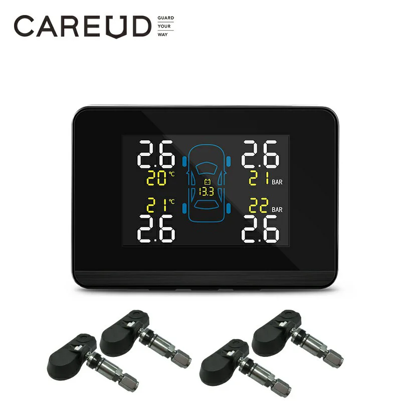 CAREUD U906 Car Wireless Tire Pressure Monitoring System 4Wheel Tires Internal Sensor Battery Replaceable LCD Display USB supply
CAREUD U906 Car Wireless Tire Pressure Monitoring System 4Wheel Tires Internal Sensor Battery Replaceable LCD Display USB supply