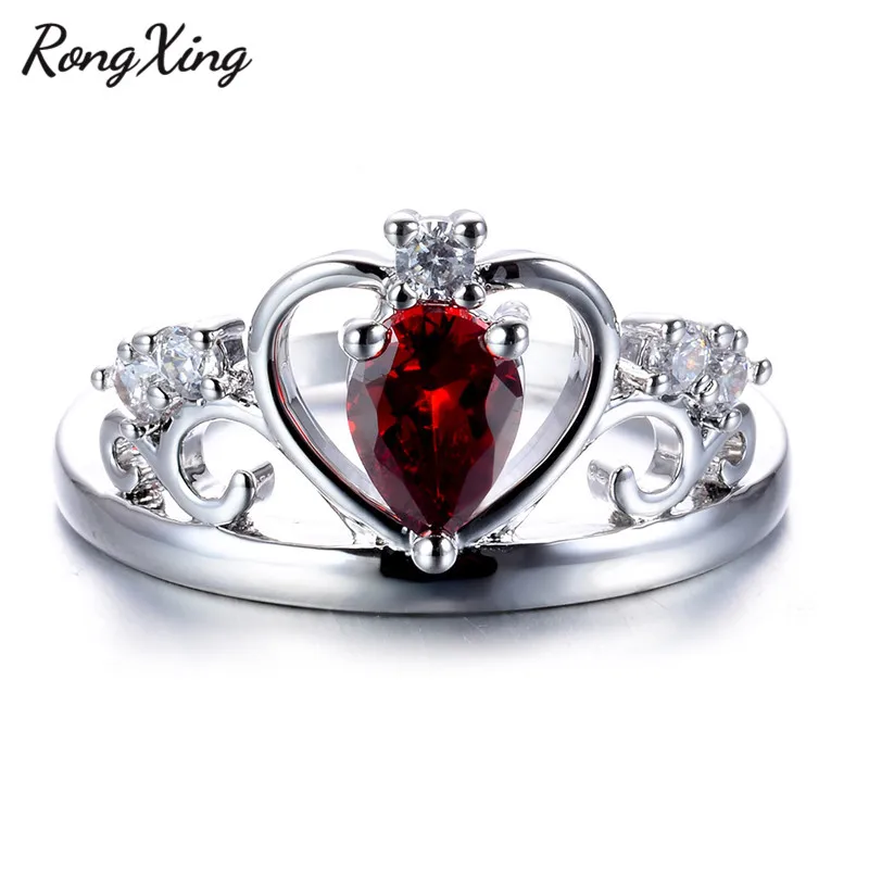 RongXing Romantic Red Crystal Zircon Heart Claddagh Rings for Women Queen Crown Ring White Gold Filled Engagement Jewelry RP0190
RongXing Romantic Red Crystal Zircon Heart Claddagh Rings for Women Queen Crown Ring White Gold Filled Engagement Jewelry RP0190