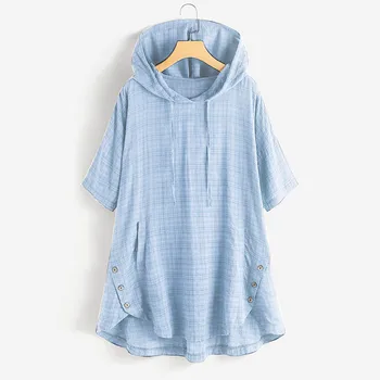 Plus size Blouse women блузка женская Summer tops and blouses Button lattice Short sleeve Hooded pocket shirt women shirts #3
Plus size Blouse women блузка женская Summer tops and blouses Button lattice Short sleeve Hooded pocket shirt women shirts #3