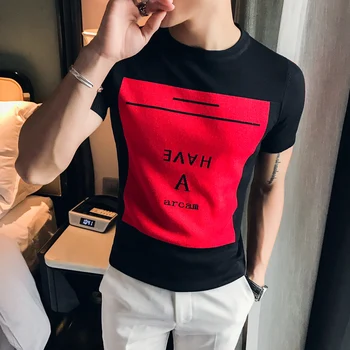 T Shirt Homme Contrast Color Splice Short Sleeve Mens Knitting T Shirt Casual T-Shirts Slim Fit 3 Color Streetwear TShirt Homme
T Shirt Homme Contrast Color Splice Short Sleeve Mens Knitting T Shirt Casual T-Shirts Slim Fit 3 Color Streetwear TShirt Homme