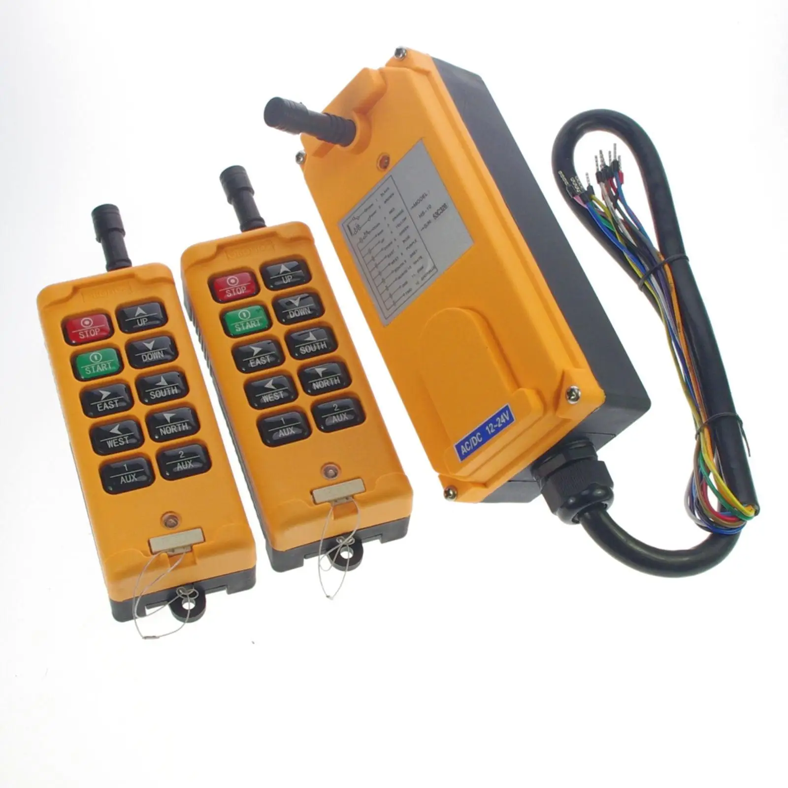 

12V/24/36/48/110/220/380/415V 10 Channels 1 Speed 2 Transmitters 5A Fuse Control Hoist Crane Remote Control System IP65 CE