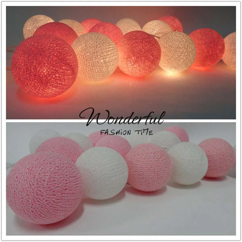 2.6m 20 Cotton BALL Lights Pink White LED String Holiday Christmas Fairy Lights Garlands Banquet Home Party Wedding Decorations
2.6m 20 Cotton BALL Lights Pink White LED String Holiday Christmas Fairy Lights Garlands Banquet Home Party Wedding Decorations