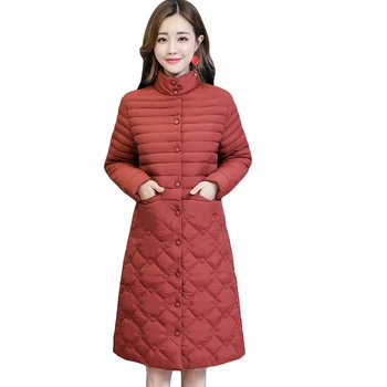 Big Size 5XL Winter Women Light Thin Down Cotton Jacket Slim Long Coat Plus Size Stand Collar Warm Female Outerwear Parkas D593
Big Size 5XL Winter Women Light Thin Down Cotton Jacket Slim Long Coat Plus Size Stand Collar Warm Female Outerwear Parkas D593