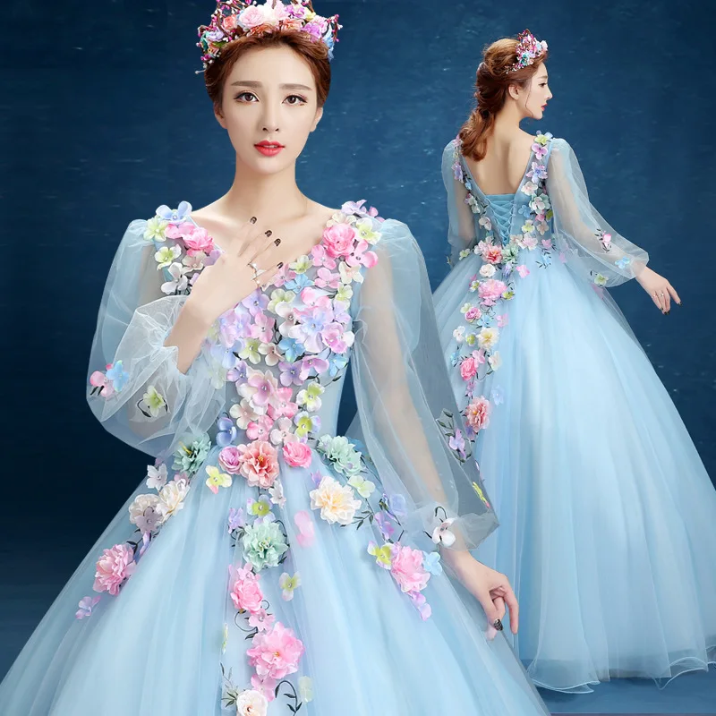 rode de soriee 2019 New Sky Blue/Pink Fllor Length Prom Gowns 3D Flowers V-neck Plus Size Formal Party Gowns for Evening Wear
rode de soriee 2019 New Sky Blue/Pink Fllor Length Prom Gowns 3D Flowers V-neck Plus Size Formal Party Gowns for Evening Wear