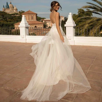 Wedding Dresses Vintage Sexy Spaghetti Straps Backless Lace Bridal Gowns Detachable Train Wedding Dress Vestido De Novia
Wedding Dresses Vintage Sexy Spaghetti Straps Backless Lace Bridal Gowns Detachable Train Wedding Dress Vestido De Novia