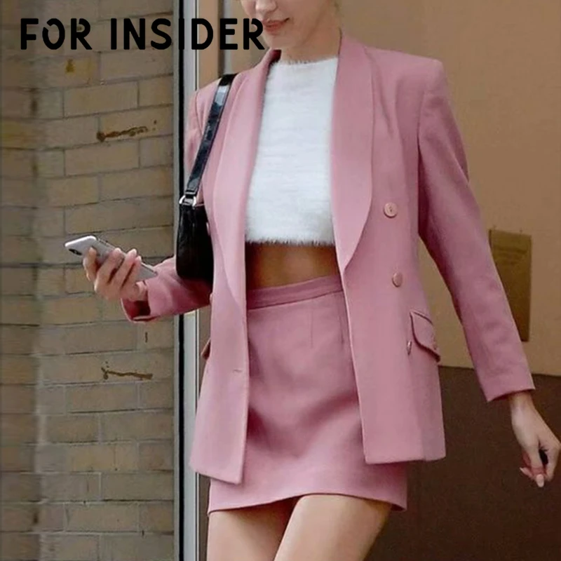 For Insider Office lady pink 2 piece set blazer dress suit Long blazer mini skirt Autumn winter women two piece outfits outwear
For Insider Office lady pink 2 piece set blazer dress suit Long blazer mini skirt Autumn winter women two piece outfits outwear