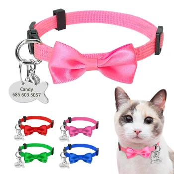 Quick Release Cat Collar Personalized Bownot Cat Dog ID Collars Durable Nylon Small Dog Cat Accessories with Custom Fish Tag
Quick Release Cat Collar Personalized Bownot Cat Dog ID Collars Durable Nylon Small Dog Cat Accessories with Custom Fish Tag