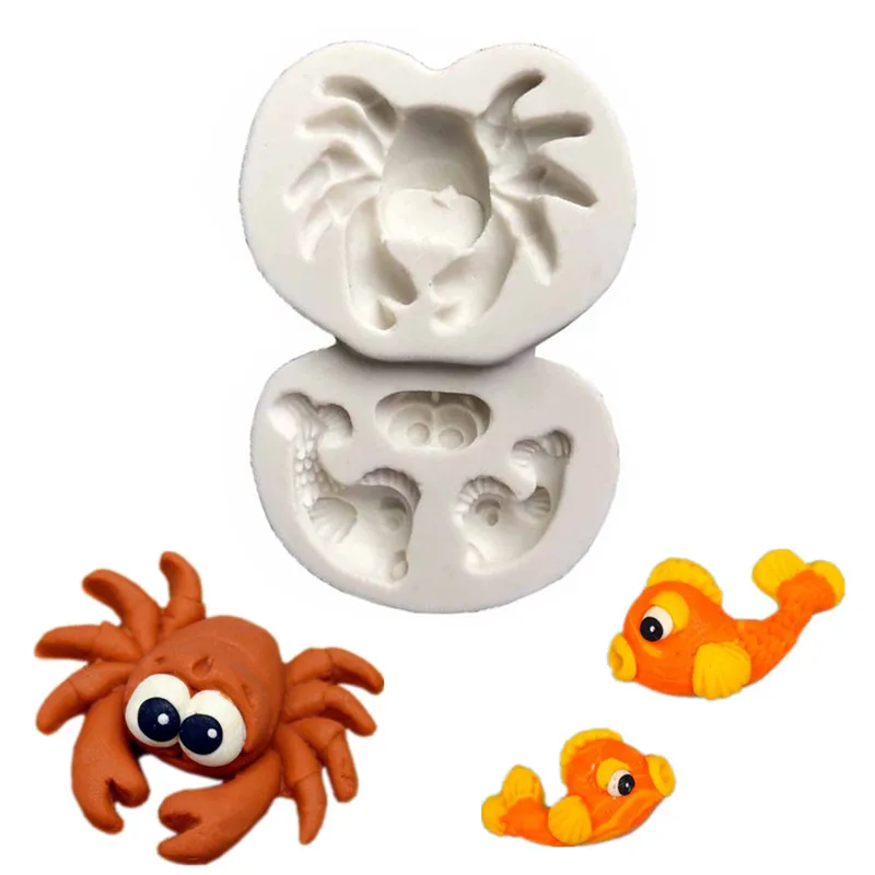 New Crab Clownfish Fondant Silicone Mold Cookie Biscuits Candy Chocolate Molds Clay Soap Mould Baking Cupcake Decoration Tools
New Crab Clownfish Fondant Silicone Mold Cookie Biscuits Candy Chocolate Molds Clay Soap Mould Baking Cupcake Decoration Tools