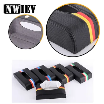 NWIEV Carbon fiber Auto Car Tissue Boxes Paper Towel For Mazda 3 6 CX-5 Fiat 500 Punto Peugeot 207 407 208 508 3008 2017 2008