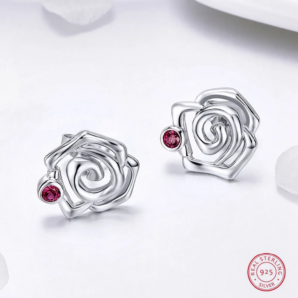 LJ&OMR 100% 925 Sterling Silver Earrings Romantic Love of Rose Round Stud Earrings For Women Girl Female Jewelry Wedding Gifts
LJ&OMR 100% 925 Sterling Silver Earrings Romantic Love of Rose Round Stud Earrings For Women Girl Female Jewelry Wedding Gifts