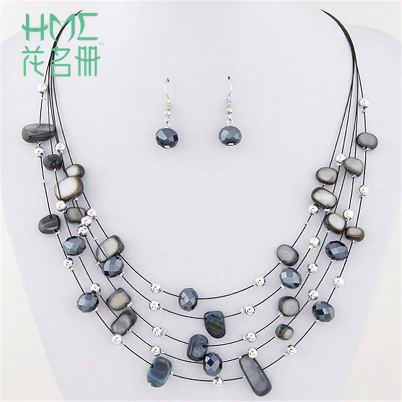 New Fashion Multicolor Crystal Shell Mixed Necklace Party Prom Costume Women's Necklace Earrings Jewelry Set Decoration
New Fashion Multicolor Crystal Shell Mixed Necklace Party Prom Costume Women's Necklace Earrings Jewelry Set Decoration