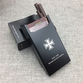 LF006 Aluminium Alloy Cigarette Case Laser Carved Germeny Iron Cross Will Not Fade Cigarette Boxes Portable Boxes Smoking Boxes