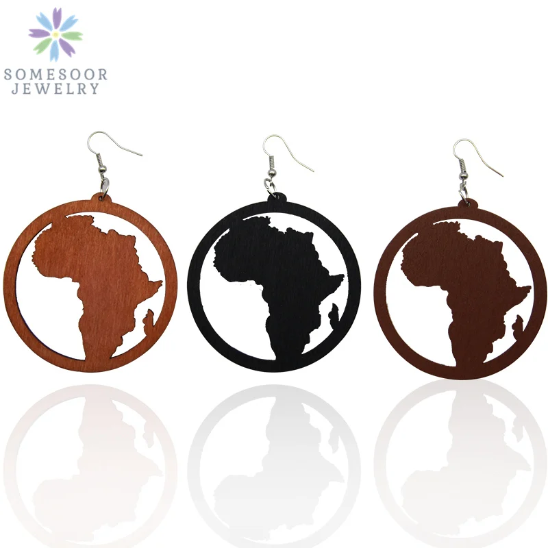 SOMESOOR 6CM Large Engraved African Map Wooden Drop Earrings Afrocentric Ethnic Hiphop Jewelry For Black Women Gifts 6 Pairs
SOMESOOR 6CM Large Engraved African Map Wooden Drop Earrings Afrocentric Ethnic Hiphop Jewelry For Black Women Gifts 6 Pairs