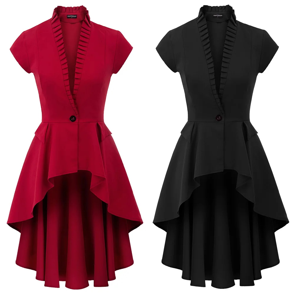 Women Steampunk Coat Punk Medieval Long Costume Retro Ruffles Button Victorian Irregular Renaissance Coat
Women Steampunk Coat Punk Medieval Long Costume Retro Ruffles Button Victorian Irregular Renaissance Coat