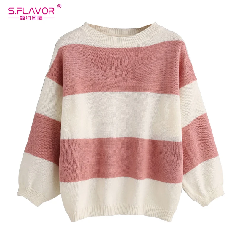 S. FLAVOR модный джемпер с круглым вырезом и длинными рукавами новый осенний зимний