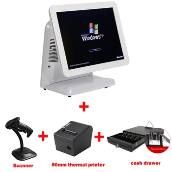 15 inch capacitive touch cash register pos system with 80mm thermal bill printer and cash drawer as well as scanner
15 inch capacitive touch cash register pos system with 80mm thermal bill printer and cash drawer as well as scanner