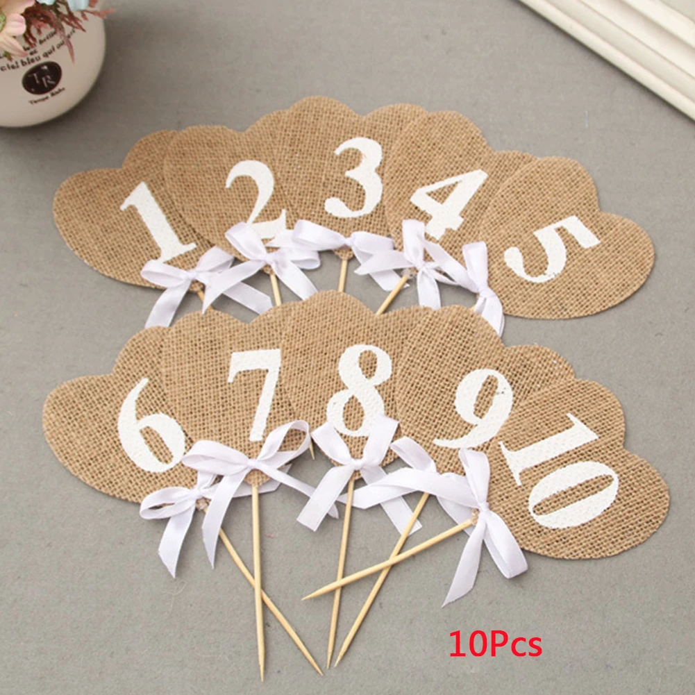 10pcs Numbers Home Decoration Vintage Wedding Props Rustic Jute Bunting Banners Table Supplies With Stick Burlap Hearts Flag
10pcs Numbers Home Decoration Vintage Wedding Props Rustic Jute Bunting Banners Table Supplies With Stick Burlap Hearts Flag