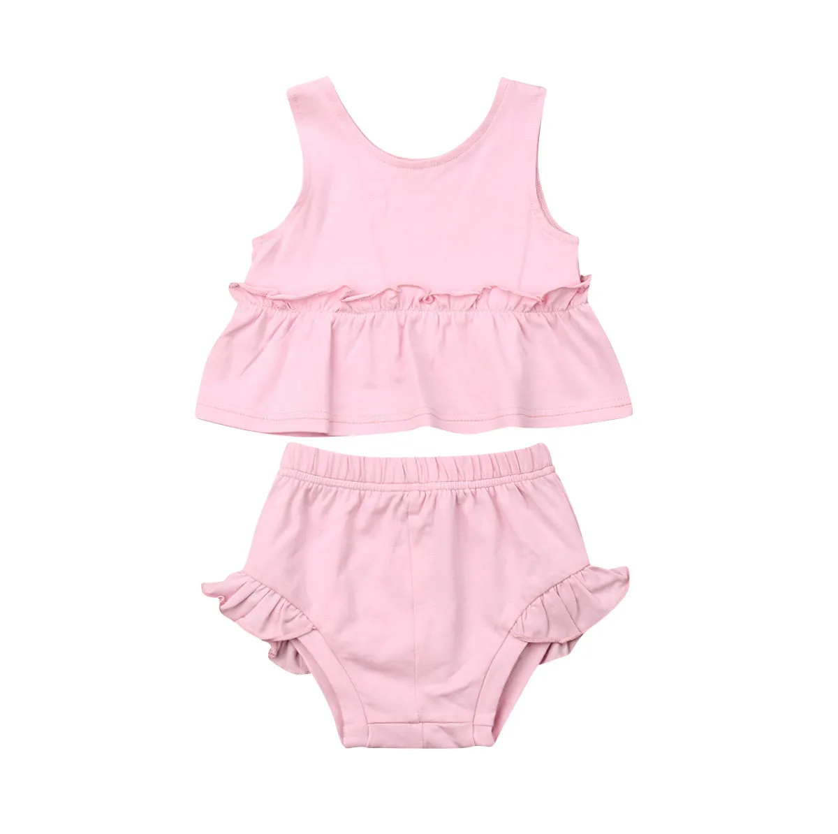 Newborn Baby Kids Girls 2PCS Set Solid Color Sleeveless Ruffle Vest Tops Shorts Summer Infant Clothes 0-18M
Newborn Baby Kids Girls 2PCS Set Solid Color Sleeveless Ruffle Vest Tops Shorts Summer Infant Clothes 0-18M