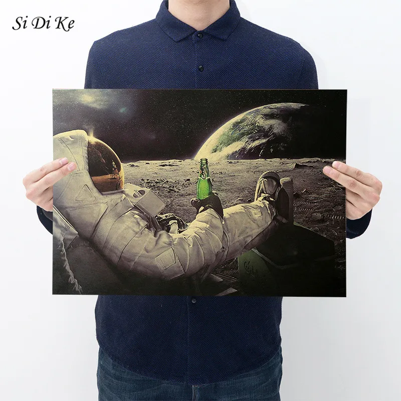 Si Di Ke Kraft Paper Posters Moon Astronaut Beer Wall Sticker Kids Room Decoration Vintage Retro Posters
Si Di Ke Kraft Paper Posters Moon Astronaut Beer Wall Sticker Kids Room Decoration Vintage Retro Posters
