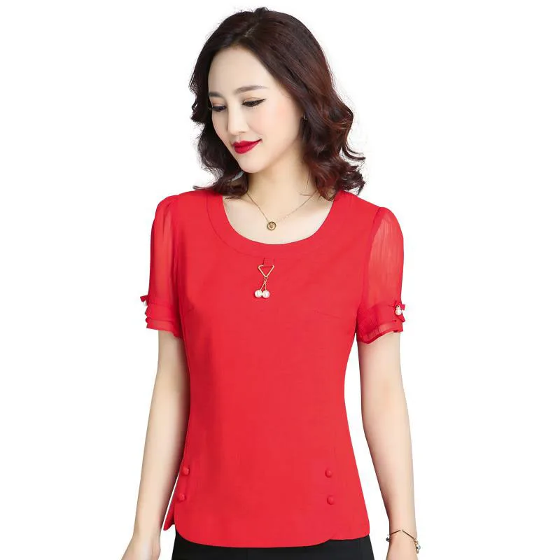Women Casual Spring Summer Style Chiffon Blouses Shirts Lady Elegant Short Sleeve O-Neck Blusas Tops Shirts DF2398
Women Casual Spring Summer Style Chiffon Blouses Shirts Lady Elegant Short Sleeve O-Neck Blusas Tops Shirts DF2398