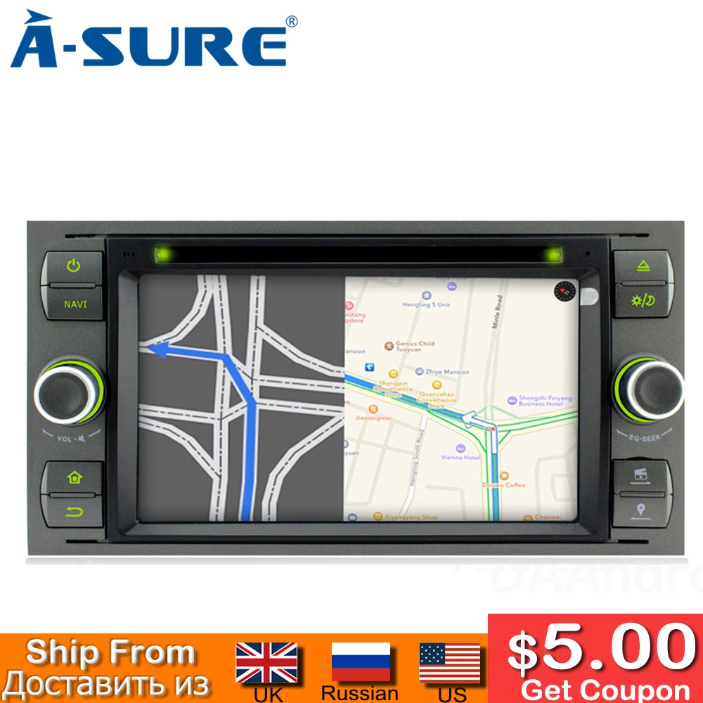 

A-Sure 7" Car Radio Player GPS for Ford Transit Focus Galaxy S-Max C-Max Fusion Fiesta RDS SWC Bluetooth CD DVD USB Mirror Link