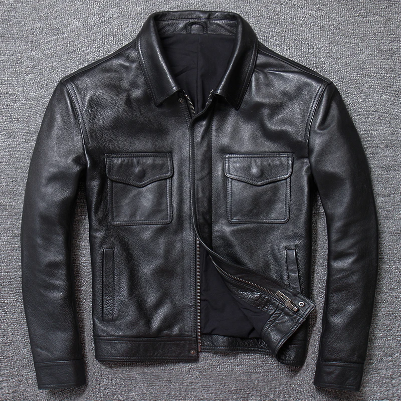 2019 Fashion Cow Leather Thick Casual Genuine Leather Jacket Men Motorcycle Jacket Lapel Slim Fit Multi-pocket Leather Coat Male
2019 Fashion Cow Leather Thick Casual Genuine Leather Jacket Men Motorcycle Jacket Lapel Slim Fit Multi-pocket Leather Coat Male