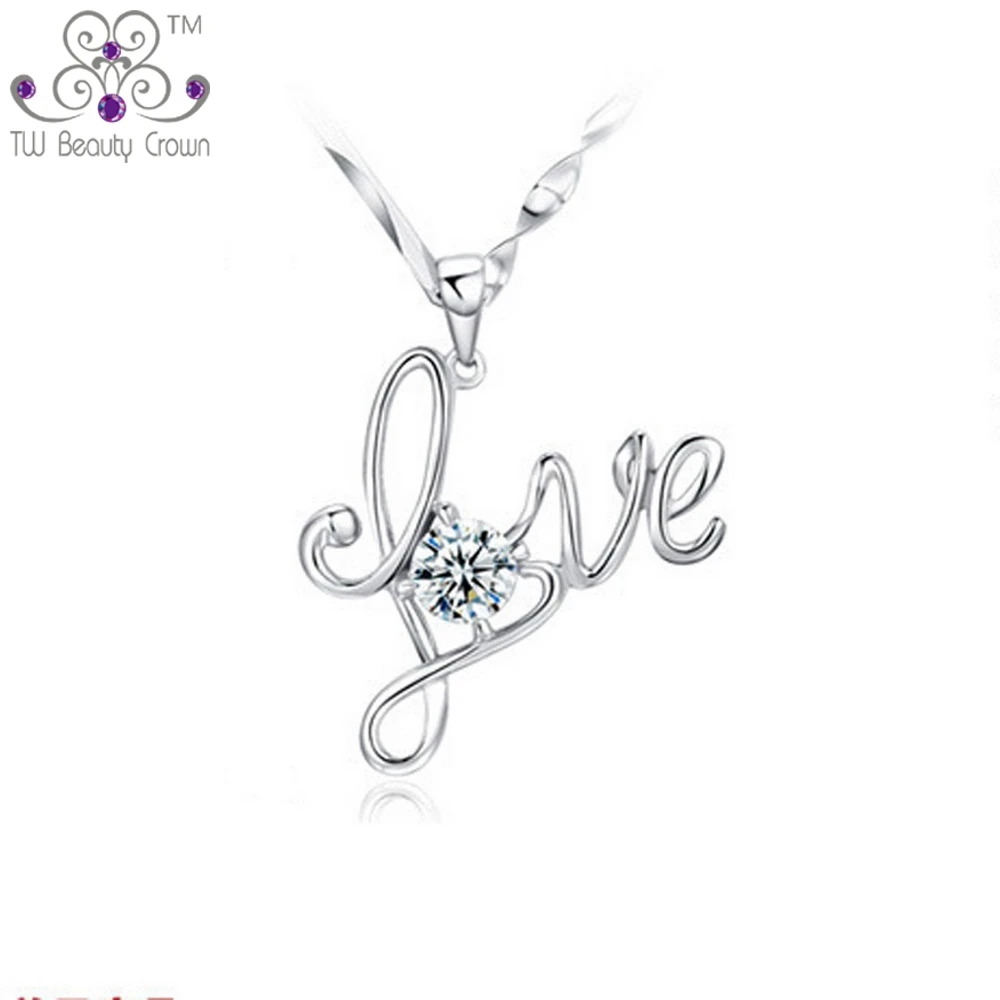 Genuine 925 Sterling Silver AAA Grade White Austrian Crystal Love Letter Necklaces & Pendants Fashion Jewelry
Genuine 925 Sterling Silver AAA Grade White Austrian Crystal Love Letter Necklaces & Pendants Fashion Jewelry