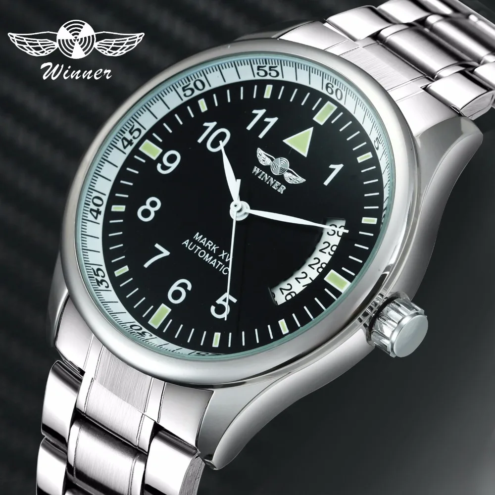 WINNER Fashion Dress Men Automatic Mechanical Watch Stainless Steel Strap Calendar Black Dial Urban T-WINNER Male Wristwatch
WINNER Fashion Dress Men Automatic Mechanical Watch Stainless Steel Strap Calendar Black Dial Urban T-WINNER Male Wristwatch