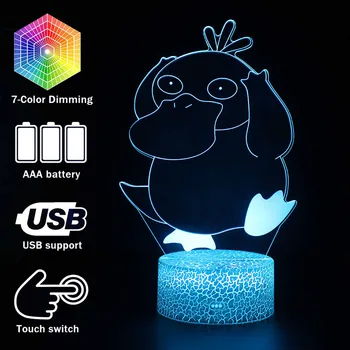 3D illusion LED Psyduck Action Figure Night Light Pocket monster 7 Colors Changing Luminous Model Toys Lamp For kids Gifts
3D illusion LED Psyduck Action Figure Night Light Pocket monster 7 Colors Changing Luminous Model Toys Lamp For kids Gifts