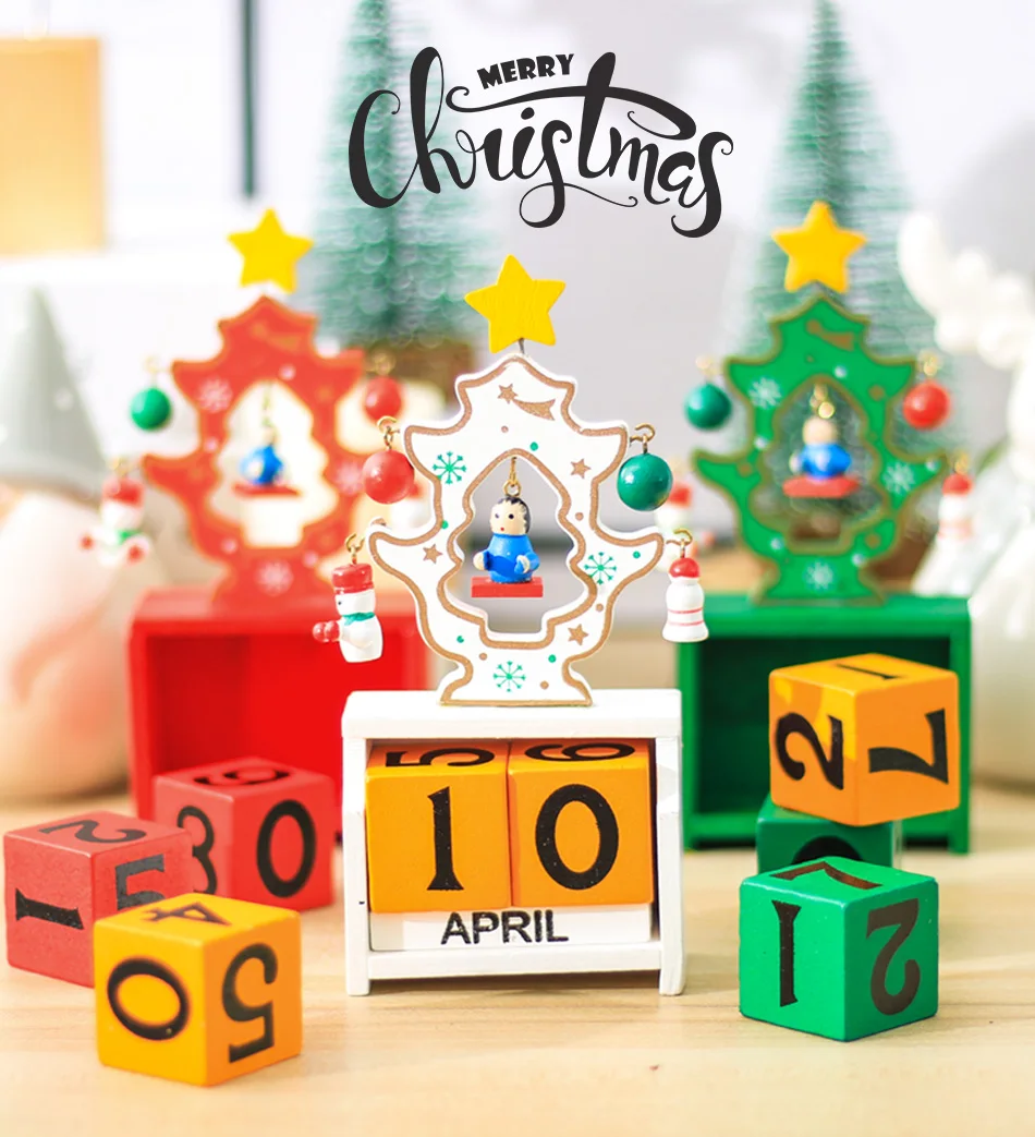 2018 Hot Sale Woodiness Christmas Calendar Chritmas Decorations