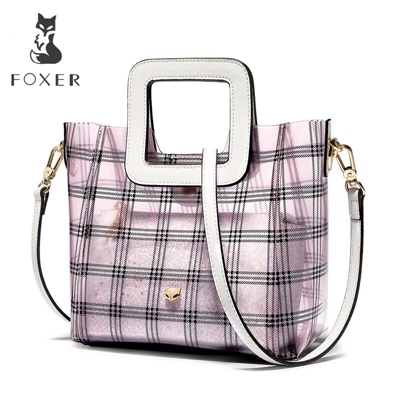 FOXER Brand PU Leather Female Composite Bags Women Plaid Handbag Fashion Messenger Bags Elegant Lady Large Capacity Totes
FOXER Brand PU Leather Female Composite Bags Women Plaid Handbag Fashion Messenger Bags Elegant Lady Large Capacity Totes