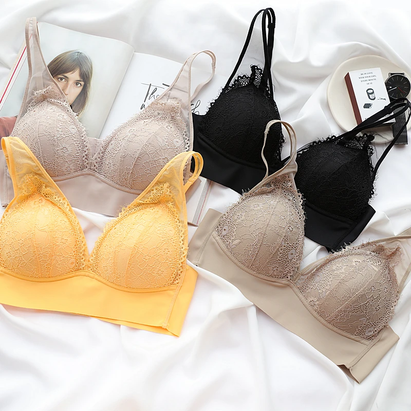 French Sexy Lace Underwear Wire Free Triangle Cup Deep V Push Up Bra Set Adjusted Women Brassiere and Panties Fashion Underwear
French Sexy Lace Underwear Wire Free Triangle Cup Deep V Push Up Bra Set Adjusted Women Brassiere and Panties Fashion Underwear