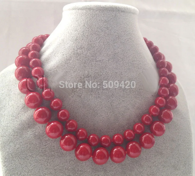 W&O655 >Beautiful 17-18" 2row 10-14mm red coral color south sea shell pearl necklace
W&O655 >Beautiful 17-18" 2row 10-14mm red coral color south sea shell pearl necklace