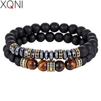 XQNI Gold/Black/Steel/Rose gold Color For Choices Black Matte Onyx Stone CZ Accessories Stand Bracelets For Men Unisex Jewelry
XQNI Gold/Black/Steel/Rose gold Color For Choices Black Matte Onyx Stone CZ Accessories Stand Bracelets For Men Unisex Jewelry